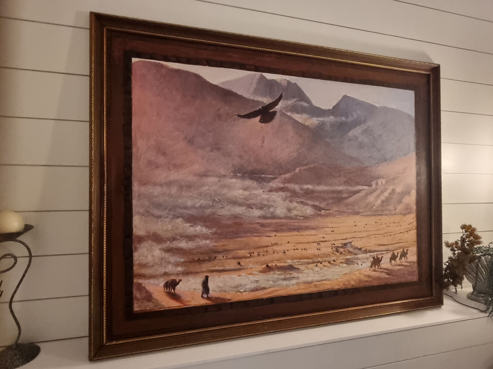 Framed Art Alan Healey (British) An interesting large vintage painting signed by Alan Healey and