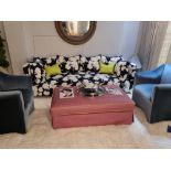 George Smith Ilse Sofa Low Back Bespoke Made Sofa with 5 no. back cushions a;; upholstered in