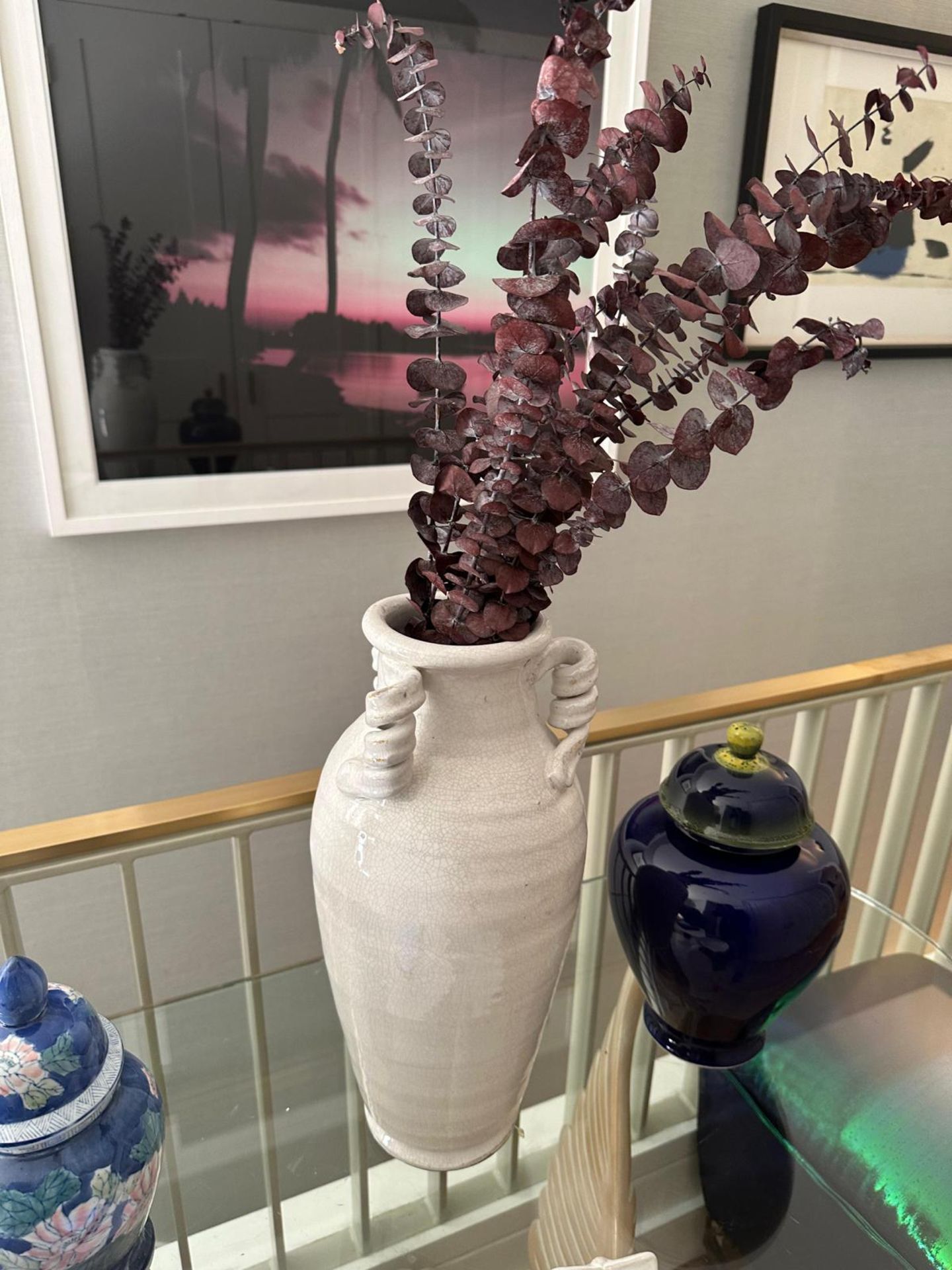 Beautiful Crackle Glazed Ceramic Floor Vase (Apt 10) - Image 2 of 4