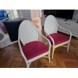 Dining Chairs  A Set Of 6 :X Vintage Banana Leaf Shaped Back Rattan Dining Armchairs Complete With