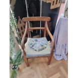 Danish teakwood arts and craft movement armchair with needlepoint seat pad cushion(Apt 1)