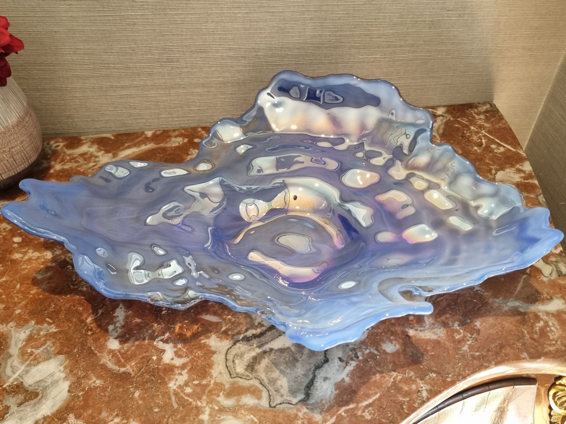 Italian Glass Freeform Centrepiece Attributed To Franco Vetrerie Murano Hand Made Italy 1980s (Apt - Image 2 of 3