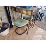 Antique Brass & Leather Games Table/Desk 60 x 87 x 83cm(Apt 1)