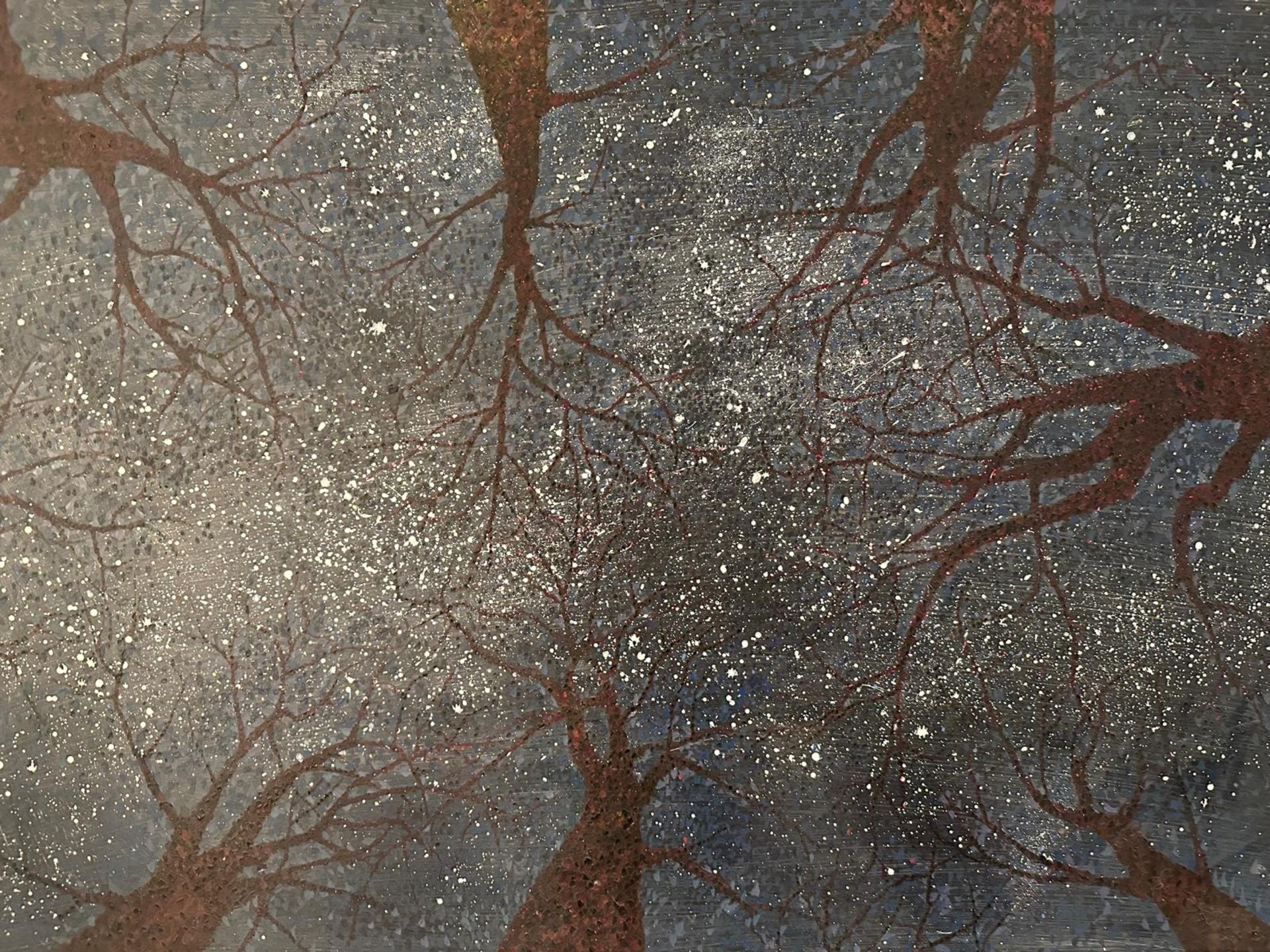 Pointillist oil painting  Night Sky by Ken Walch (British, born 1927) Walch was born in Wimbledon in - Bild 7 aus 9