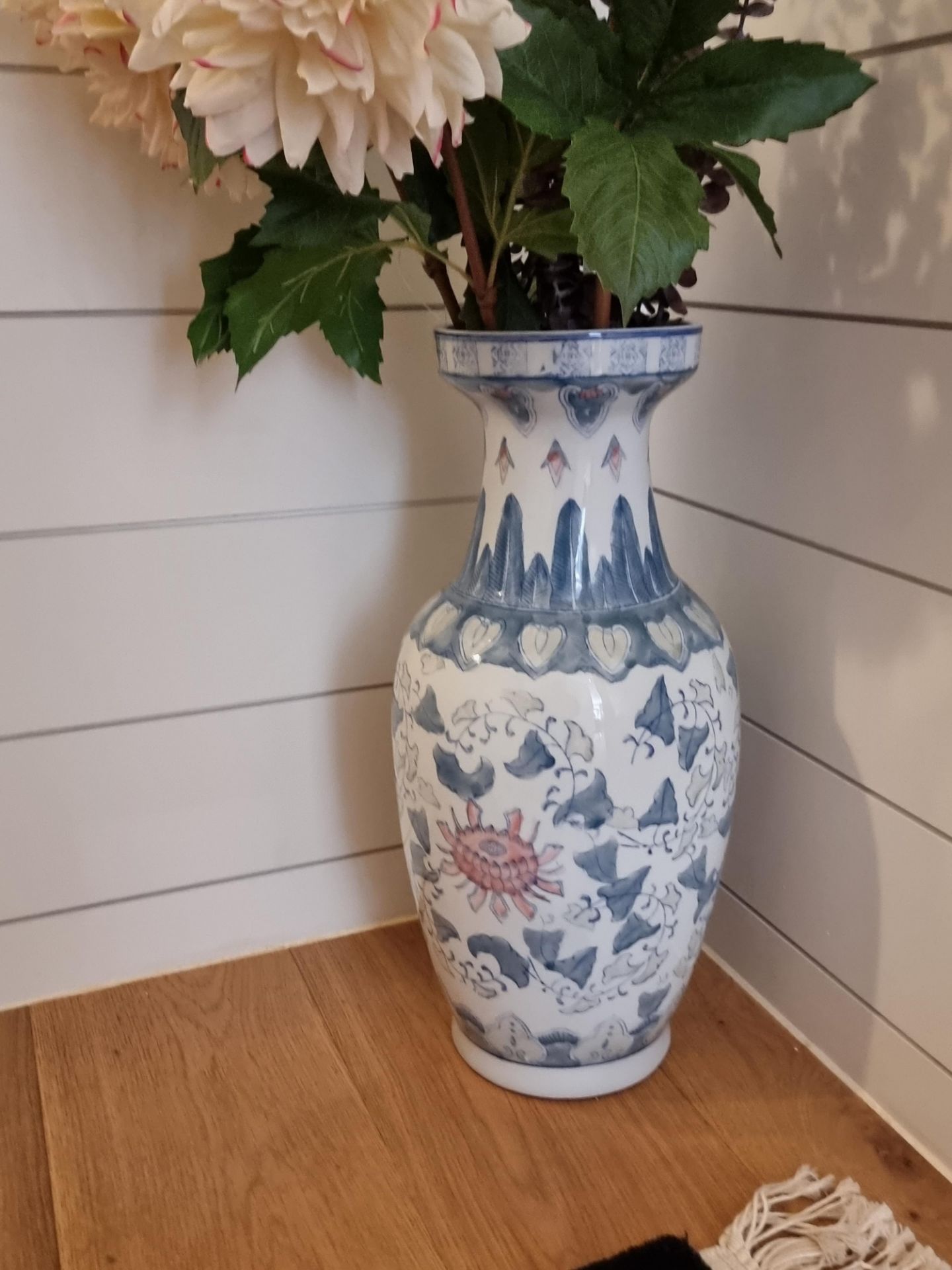 Vintage oriental floor vase hand painted and glazed porcelain 48cm tall (Apt 10) - Bild 5 aus 5