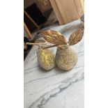 A pair Gold Plastic Beaded Pears (Apt 10)