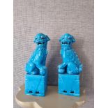 2x's Turquoise Foo Dogs figurines/ Ornaments (Apt 1)