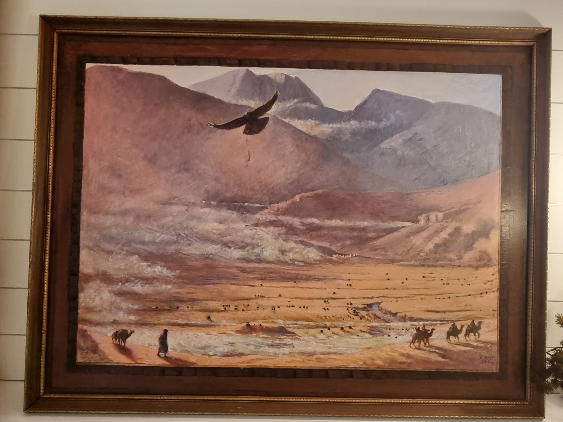 Framed Art Alan Healey (British) An interesting large vintage painting signed by Alan Healey and - Bild 4 aus 4