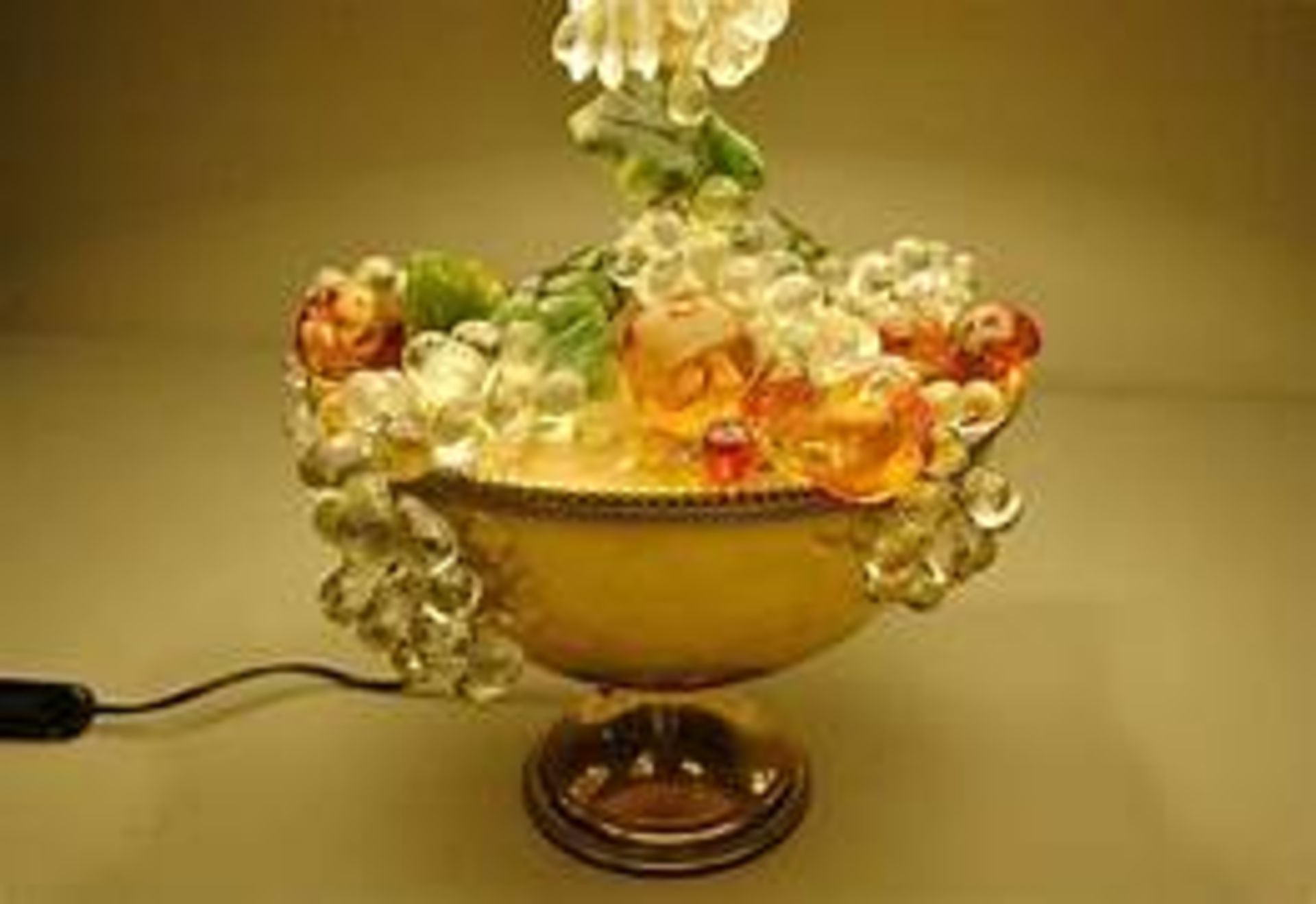 Brass Table Lamp with Glass Fruit Decoration, Mid-20th Century (Apt 1) - Image 6 of 6