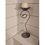 Postmodern Squiggle Plant Stand Wavy Wiggle Candle Holder steel finish is mottled with black 12cm