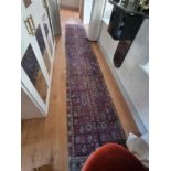 Oushak Laight Turkish wool rug runner 4.25m x 73cm  (Apt 1)