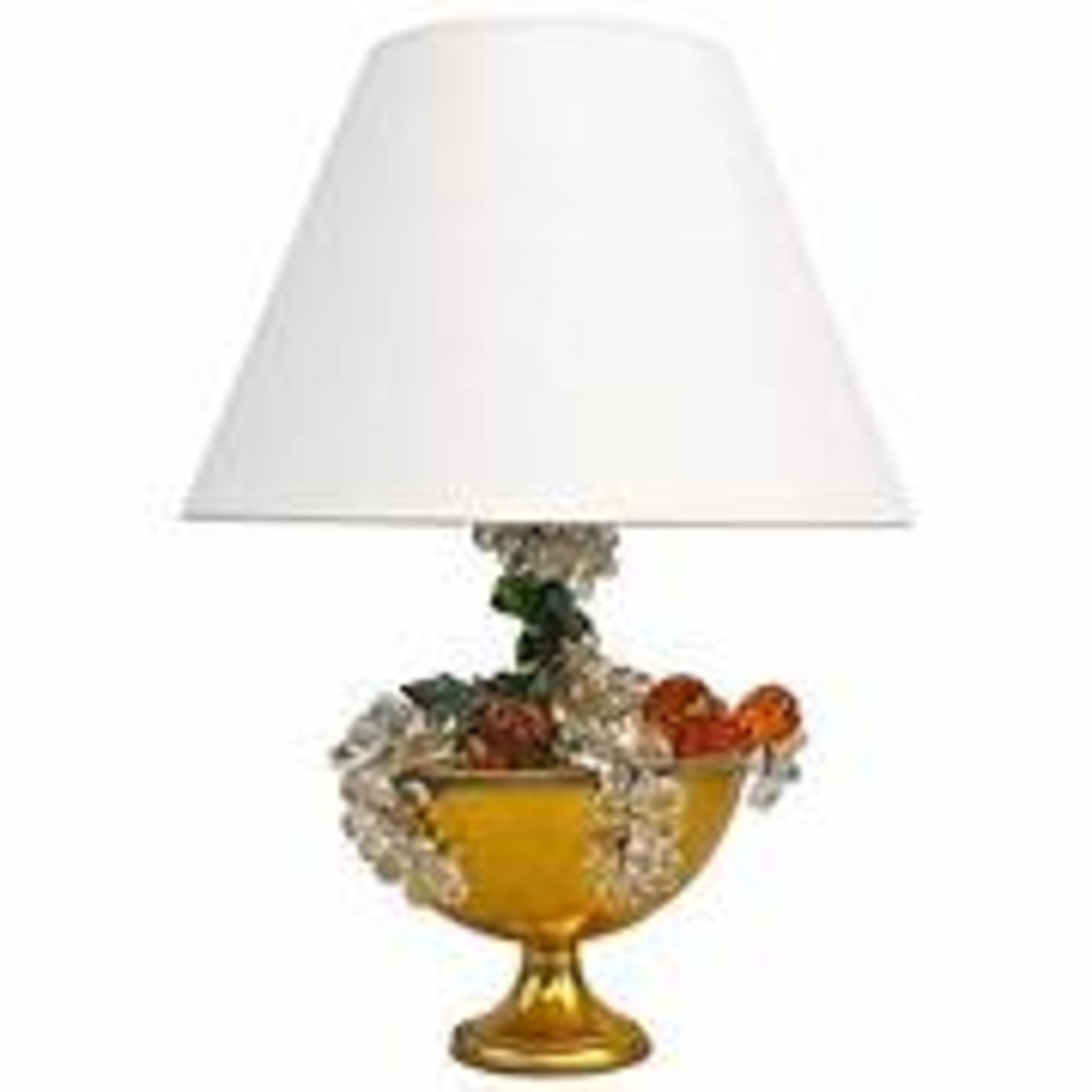 Brass Table Lamp with Glass Fruit Decoration, Mid-20th Century (Apt 1) - Image 4 of 6