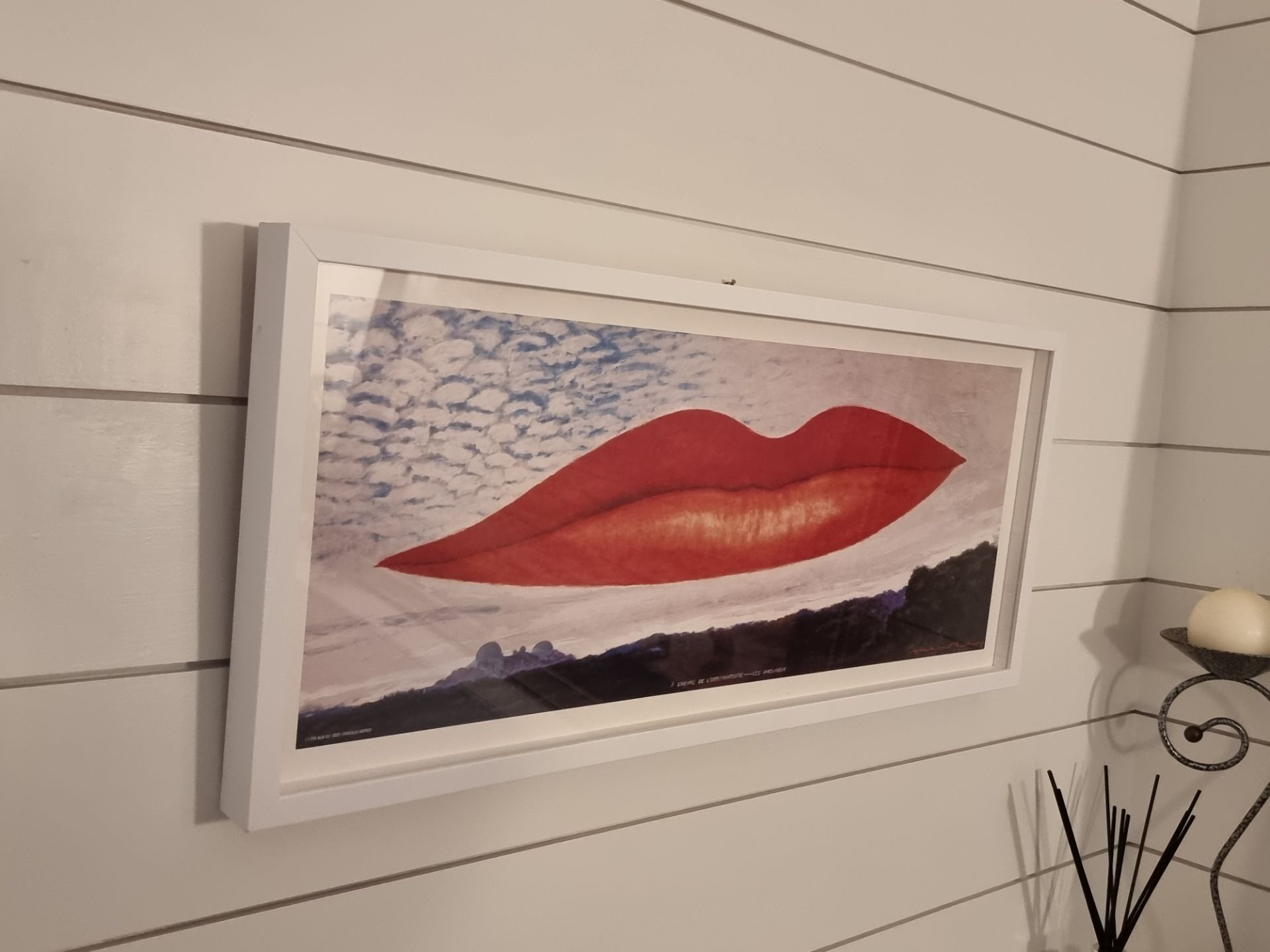 Art print A l'heure de l'observatoire - Les amoureux after Man Ray (1890-1976) in glazed 67 x 30cm