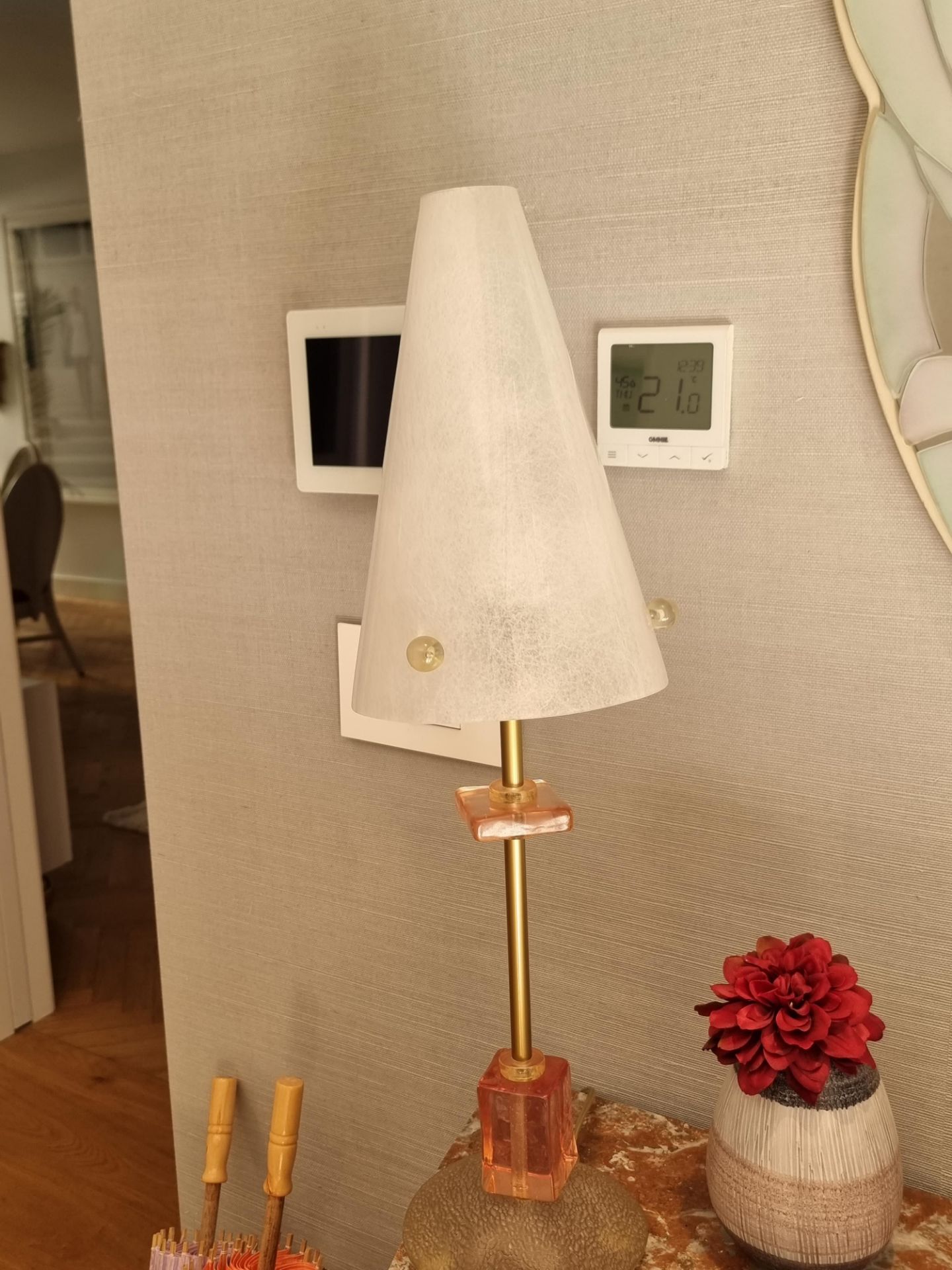 Robert Sonneman Style 1980s Table Lamp A playful table lamp in pastel hues, very much in the - Image 3 of 3