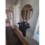 Vintage Italian wall mounted console with bronzed mirror 1970s designer piece  (Apt 1)