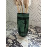 Large Floor Vase Green Black, Pharaohs Relief Vase (Apt 16)