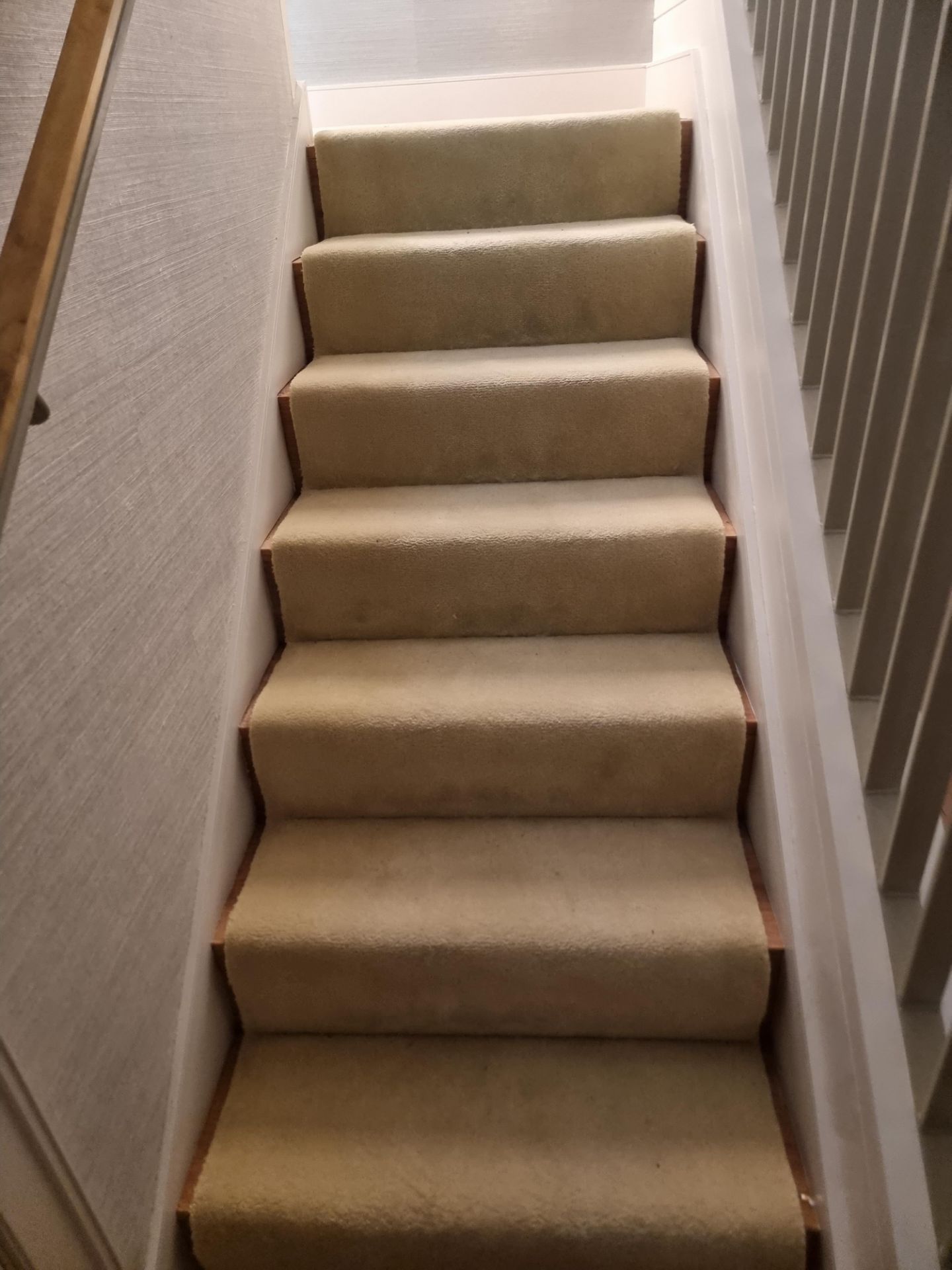 Custom design smooth amber stair and landing carpet 100% New Zealand wool amber  colour (see - Image 2 of 6
