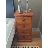 A pair of Tall Mahogany Bedside chests comprising of four drawers This cabinet is ideal to serve