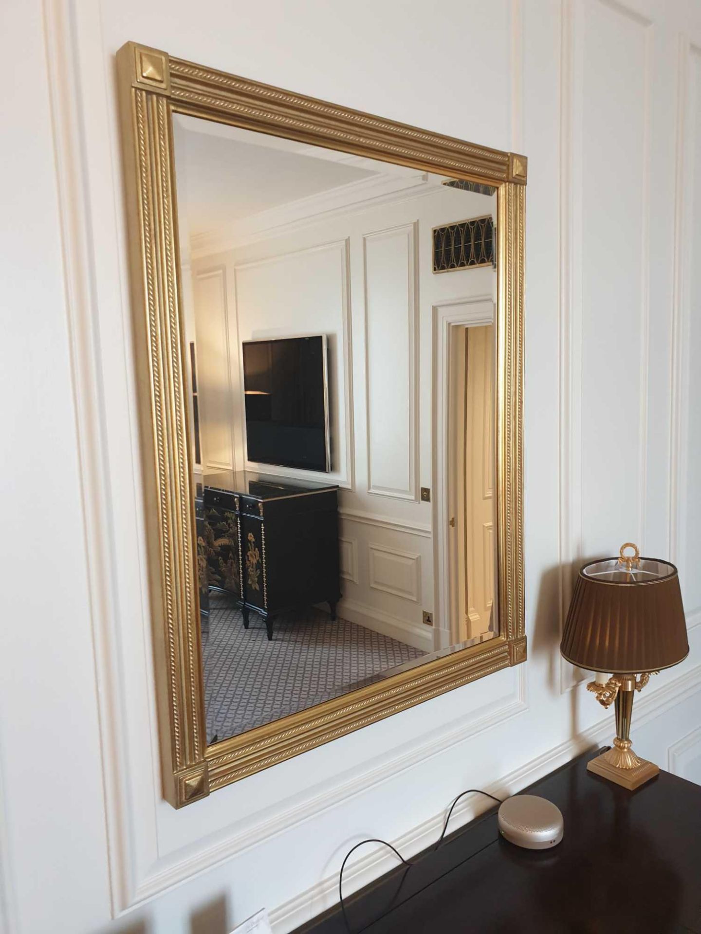 Rectangular Bevelled Empire Mirror With Gold Painted Wood Frame 840mm x 1060mm (Room 702 & 703)