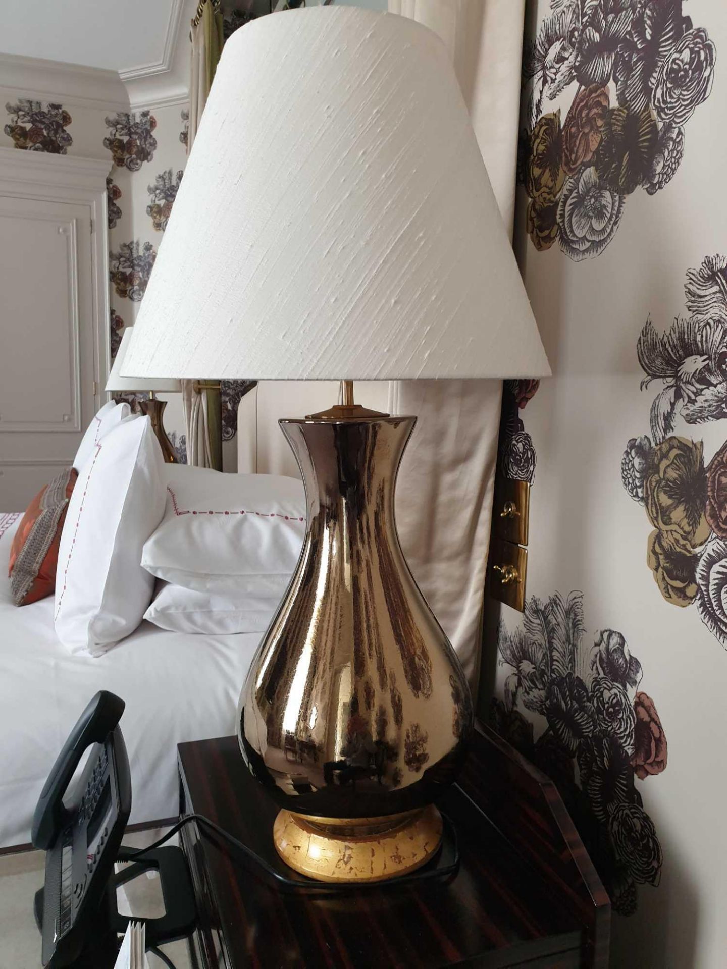 A Pair Of Heathfield And Co Louisa Glazed Ceramic Table Lamp With Textured Shade 77cm (Room 720)