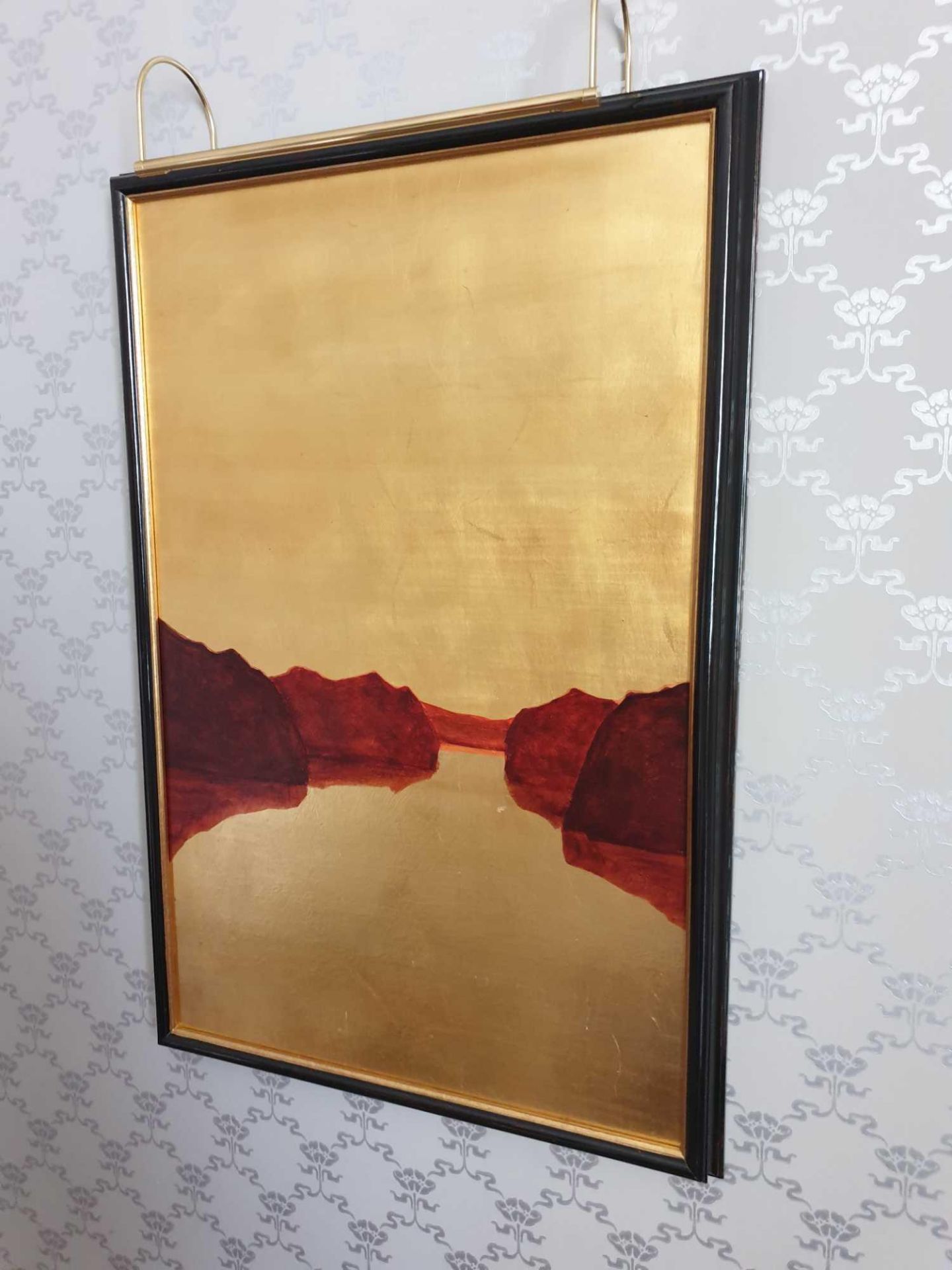 Giclee Landscape Gold And Red Mountains With Horizon 102 x 69cm (Room 721)