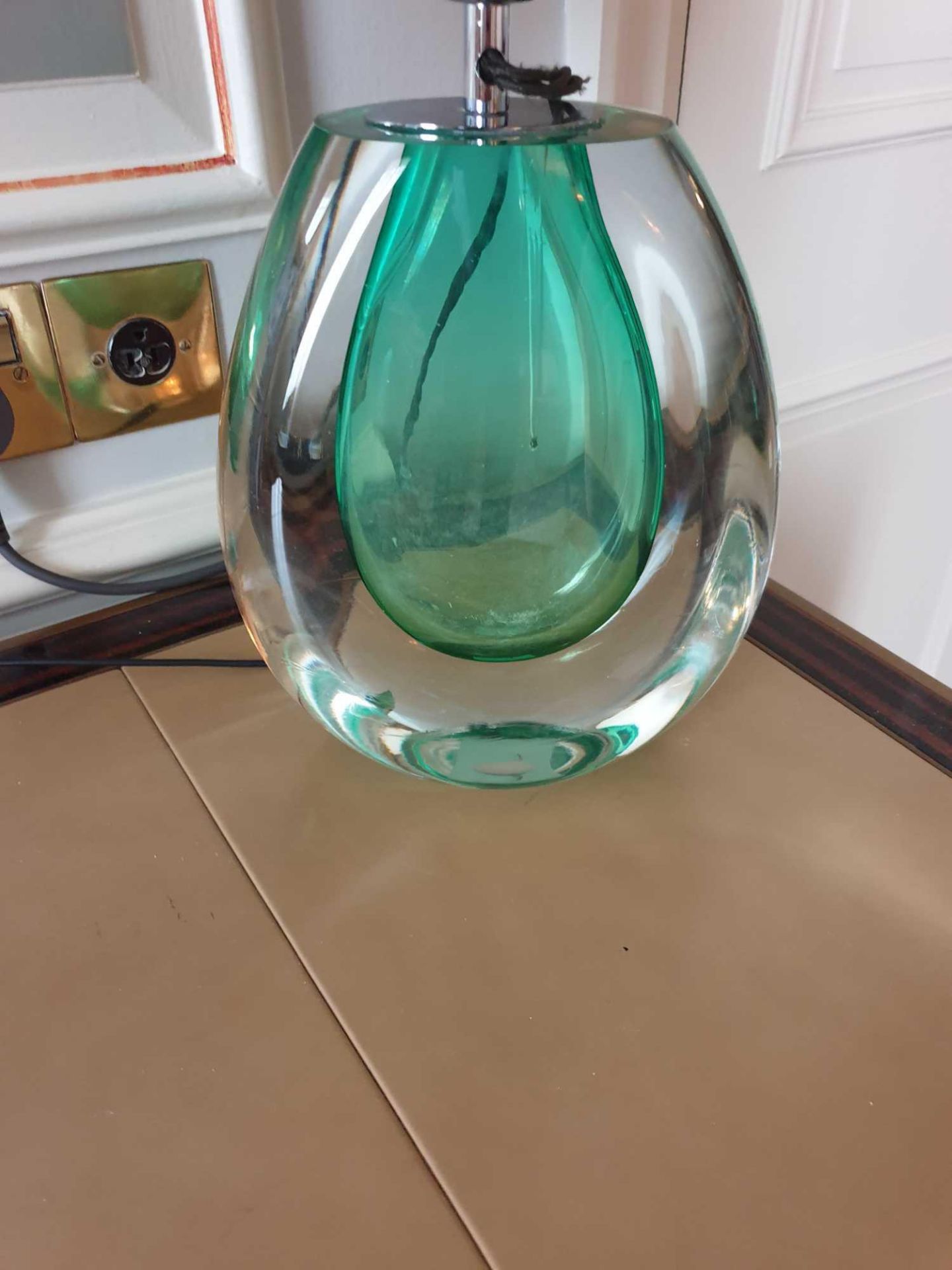 Heathfield And Co Mia Table Lamp Mouth-Blown Glass Features An Intense Drop Of Colour And A Satin - Image 2 of 2