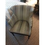 Accent Chair In Upholstered Striped Fabric 65 x 49 x 84cm (Room 702 & 703)