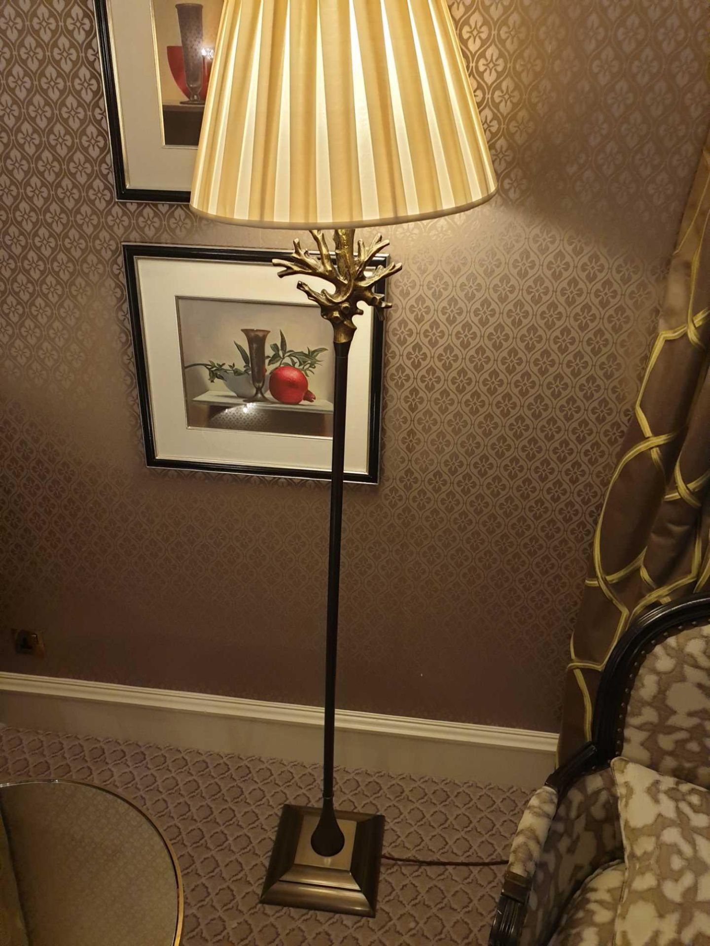 Heathfield And Co Coral Standard Lamp With Linen Shade, 180cms (Room 727)