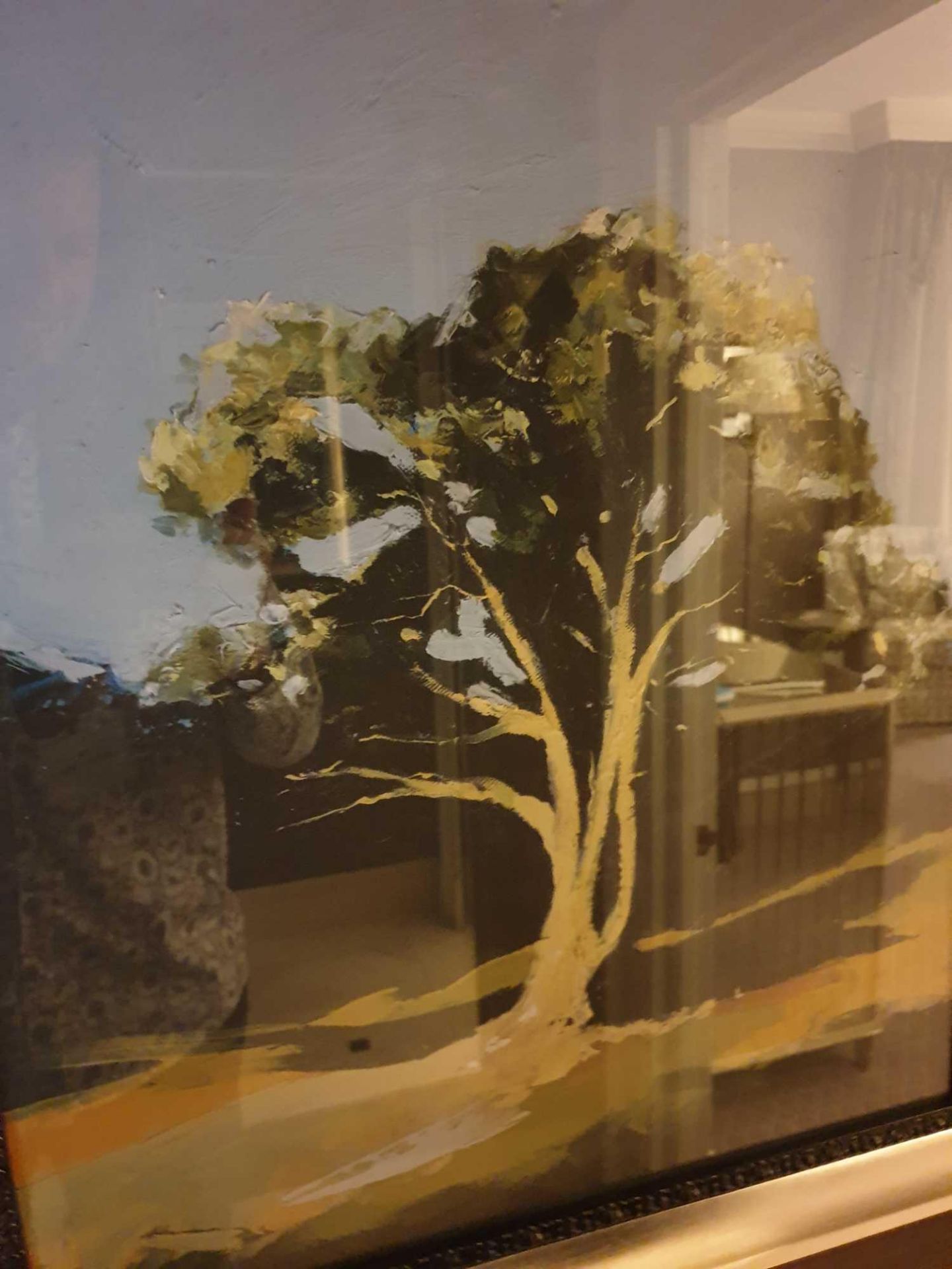 Landscape Lithograph Print Framed Depicting A Tree 62 x 76cm (Room 739) - Bild 2 aus 3