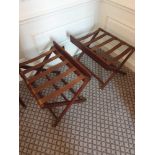 2 x Dark Mahogany Luggage Rack With Black Leather Straps 65 x 43 x 50cm (Room 702 & 703)