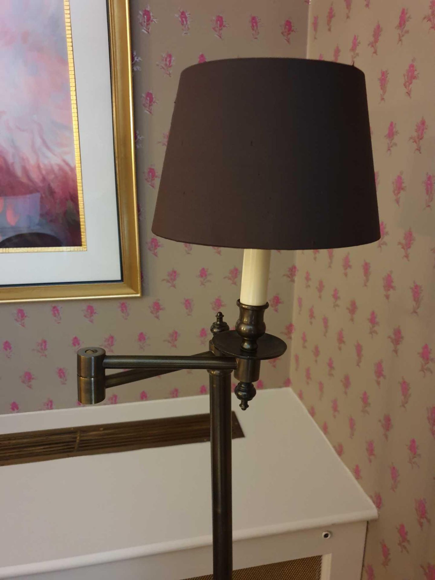 Library Floor Lamp Finished In English Bronze Swing Arm Function With Shade 156cm (Room 726) - Image 2 of 2