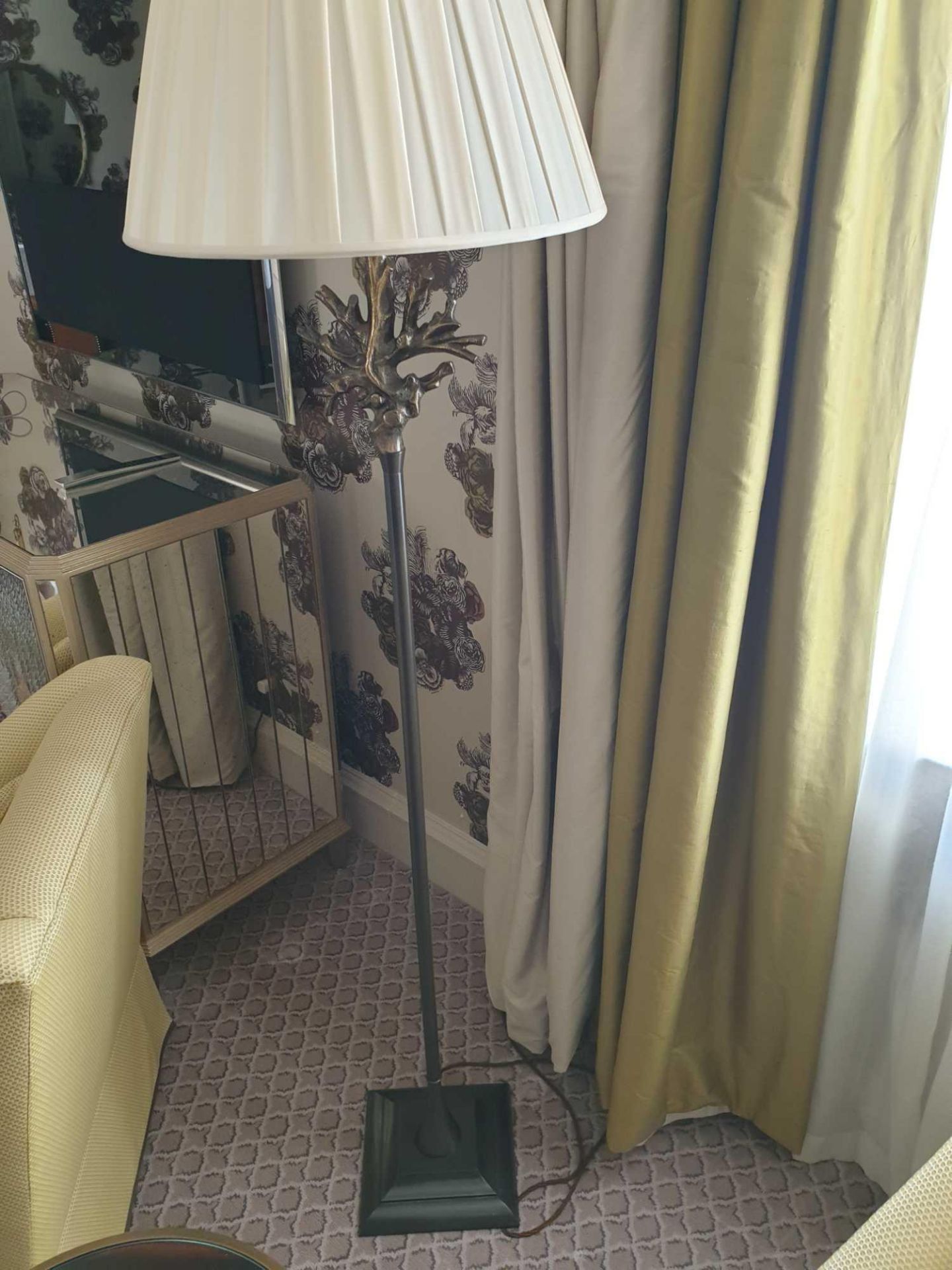 Heathfield And Co Coral Standard Lamp With Linen Shade, 180cms (Room 720)