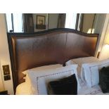 Headboard, Handcrafted With Nail Trim And Padded Textured Woven Upholstery (Room 701)