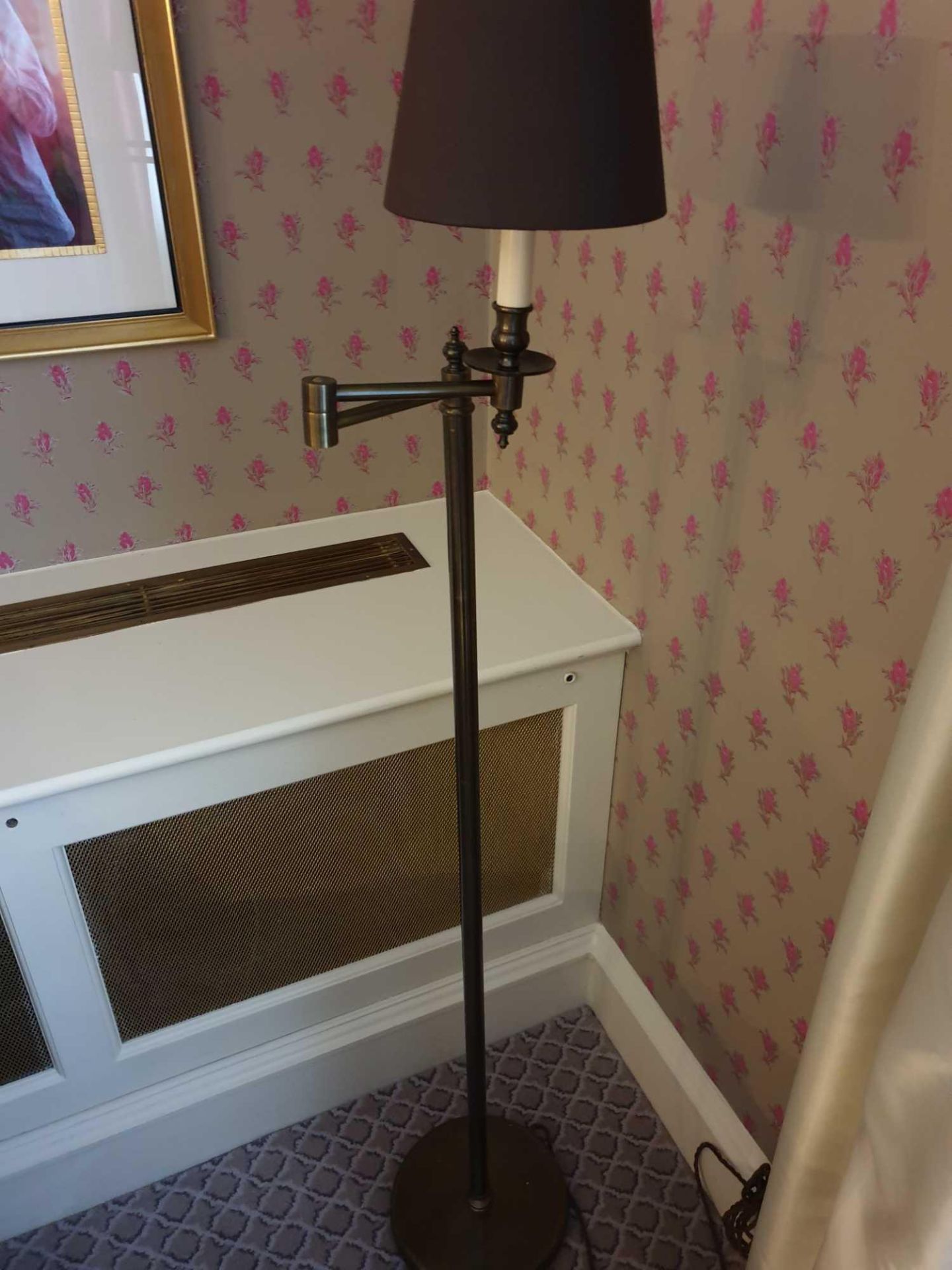 Library Floor Lamp Finished In English Bronze Swing Arm Function With Shade 156cm (Room 726)