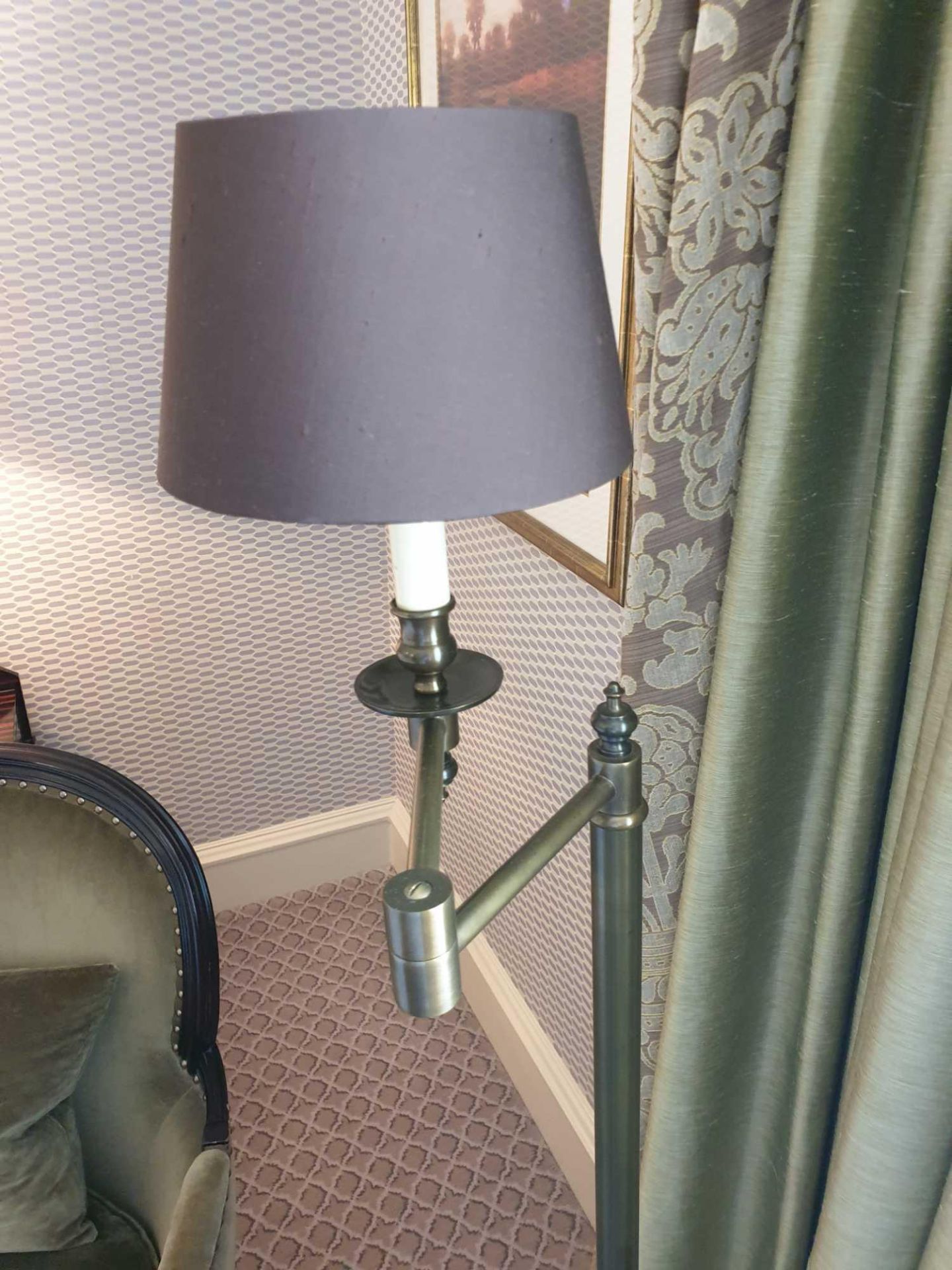 Library Floor Lamp Finished In English Bronze Swing Arm Function With Shade 156cm (Room 722) - Image 2 of 2