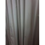 A Pair Of Silk Drapes And Jabots Dark Grey With Grey And Green Chain Style Pattern Tassel Trim And