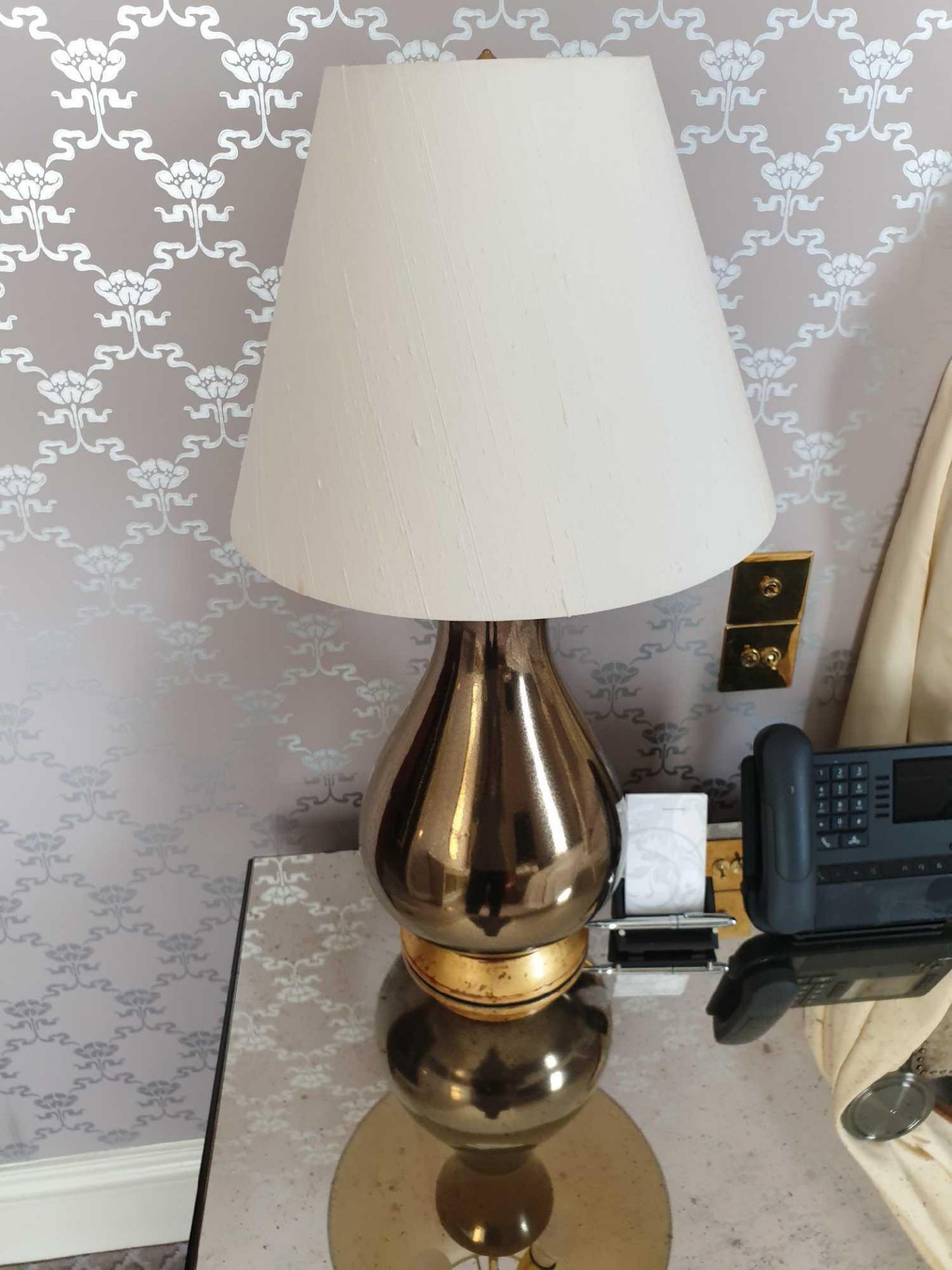 A Pair Of Heathfield And Co Louisa Glazed Ceramic Table Lamp With Textured Shade 77cm (Room 725)