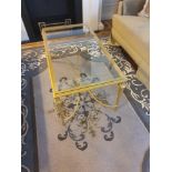 A Rectangular Coffee Table Polished Brass Frame With Clear Glass Top 110 x 60 x 58cm (Room 702 &
