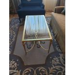 A Rectangular Coffee Table Polished Brass Frame With Clear Glass Top 110 x 60 x 58cm (Room 704 &