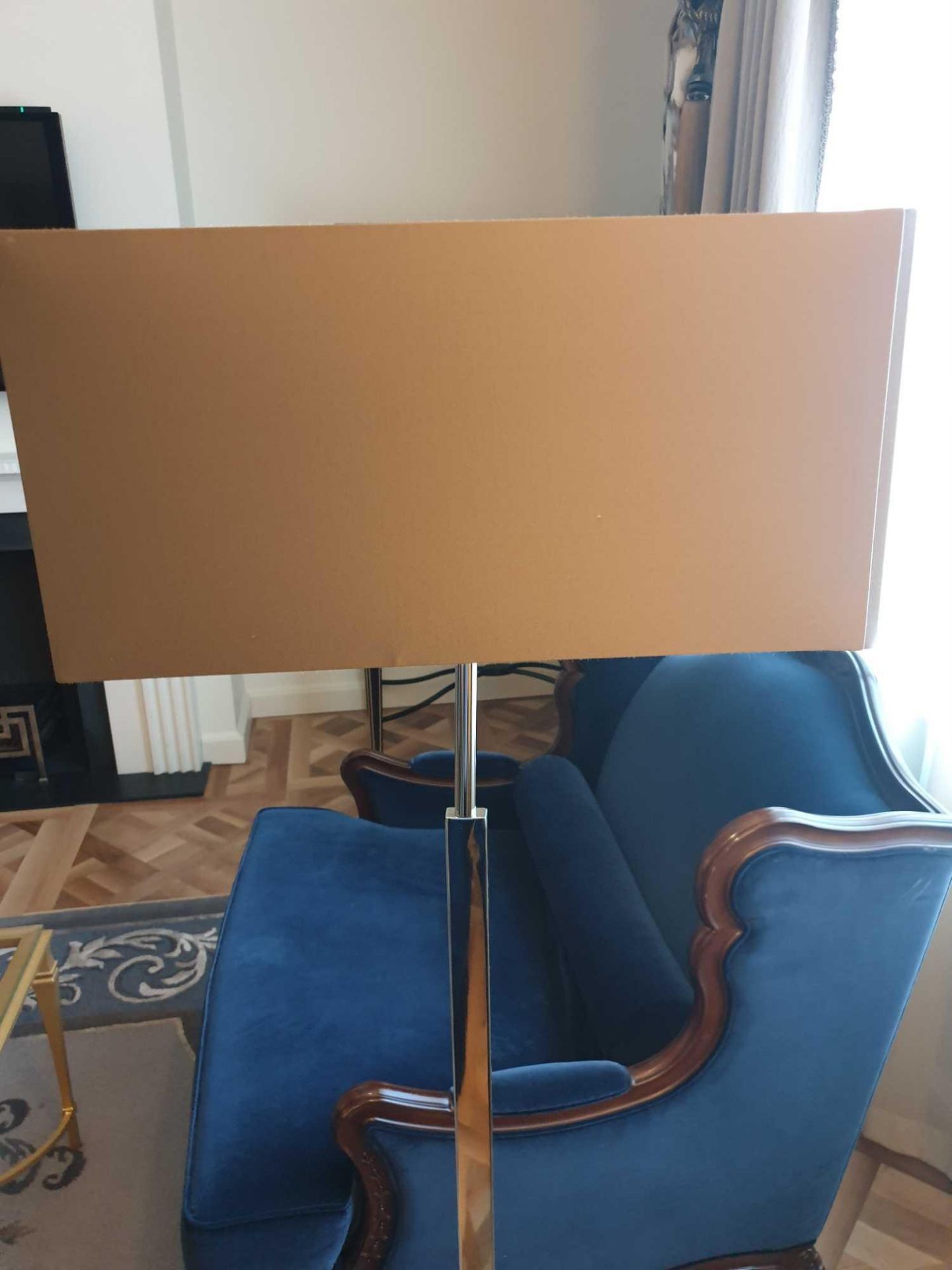 Heathfield And Co Dakota Contemporary Floor Lamp Chrome Complete With Shade 158cm (Room 704 & 705) - Image 2 of 2