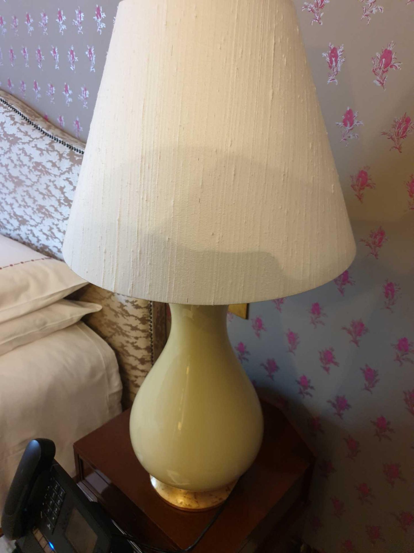 A Pair Of Heathfield And Co Louisa Glazed Ceramic Table Lamp With Textured Shade 77cm (Room 726)