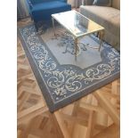 Custom Made Luxury Rug In Blue Grey And Cream Hand Tufted Area Rug Wool / Botanical Silk Made In