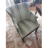 Accent Chair In Upholstered Striped Fabric 65 x 49 x 84cm (Room 702 & 703)
