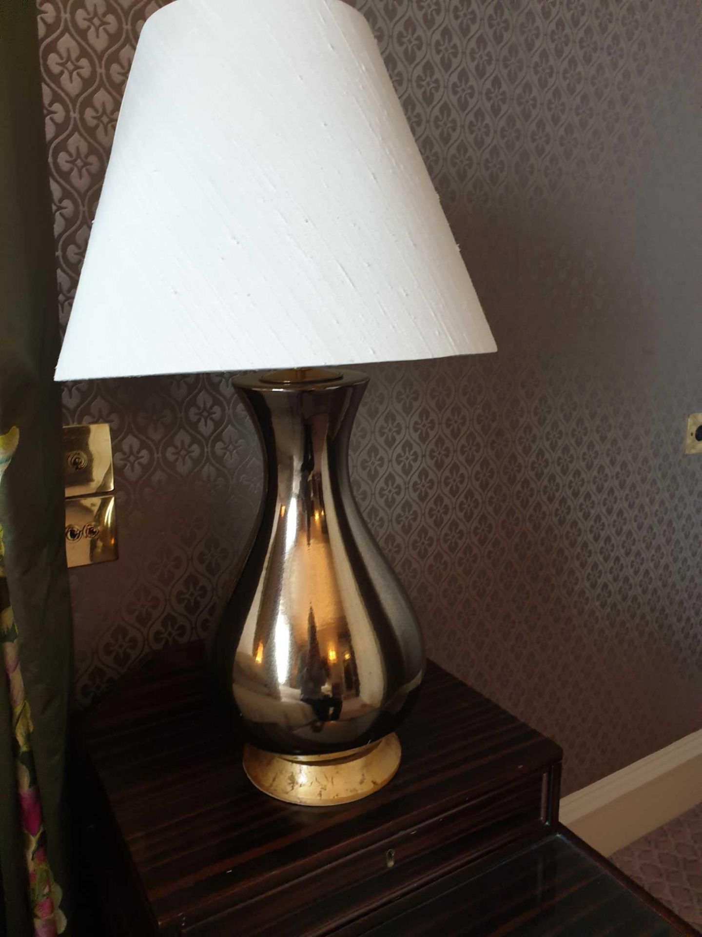 A Pair Of Heathfield And Co Louisa Glazed Ceramic Table Lamp With Textured Shade 77cm (Room 714) - Image 3 of 3