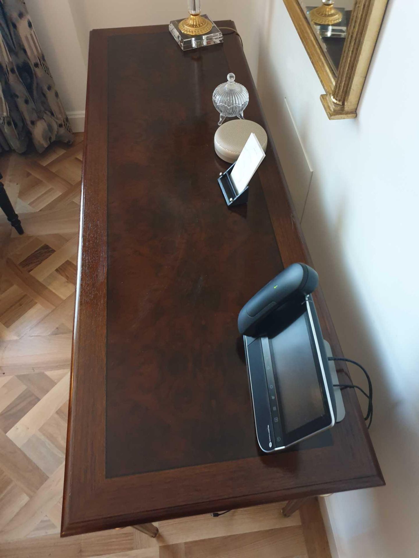 Writing Table Mounted On Tapering Legs Decorated With Gilded Bronzes Fitted Drawers Fitted With - Image 3 of 4