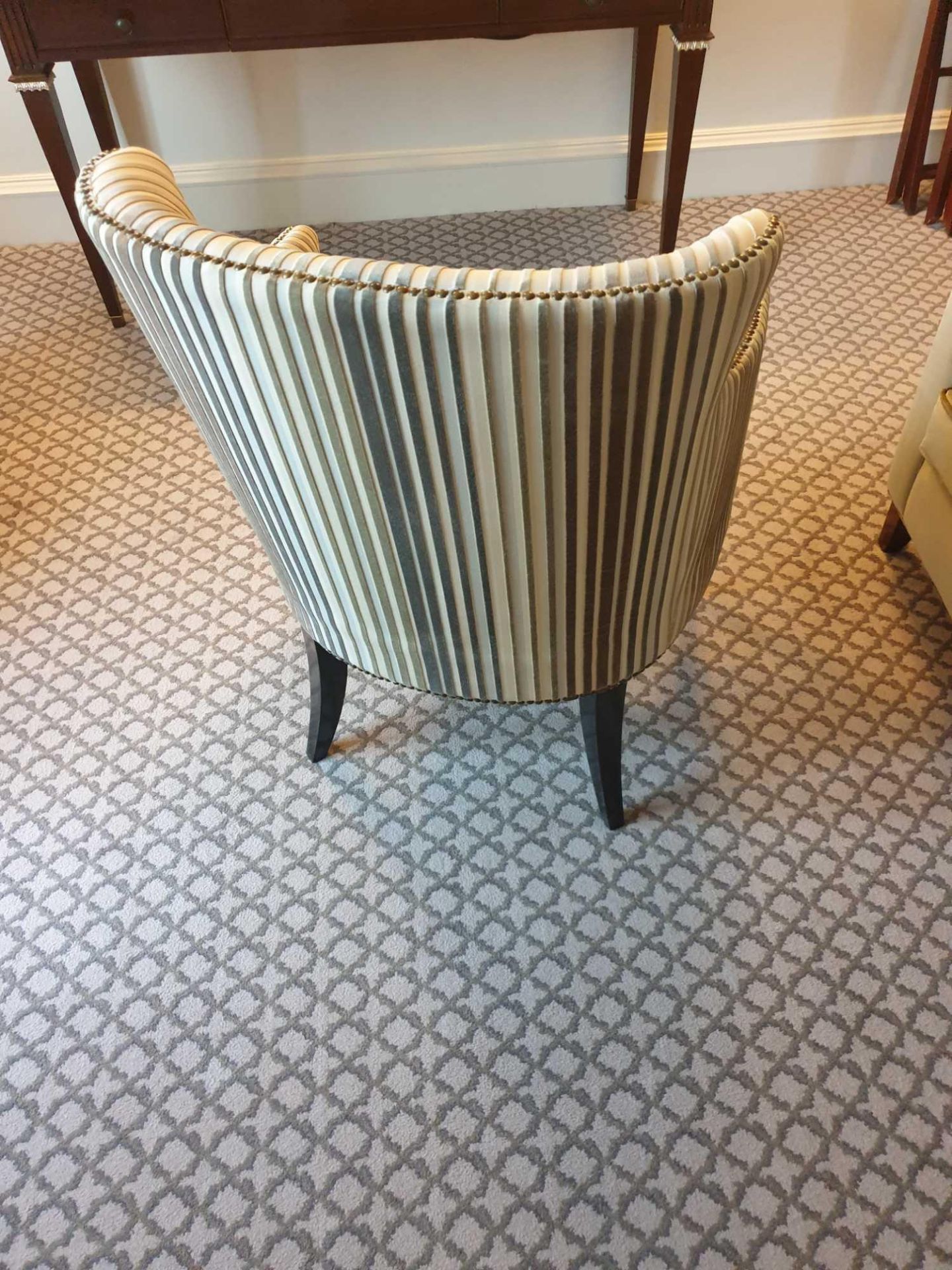 Accent Chair In Upholstered Striped Fabric 65 x 49 x 84cm (Room 704 & 705) - Image 3 of 3