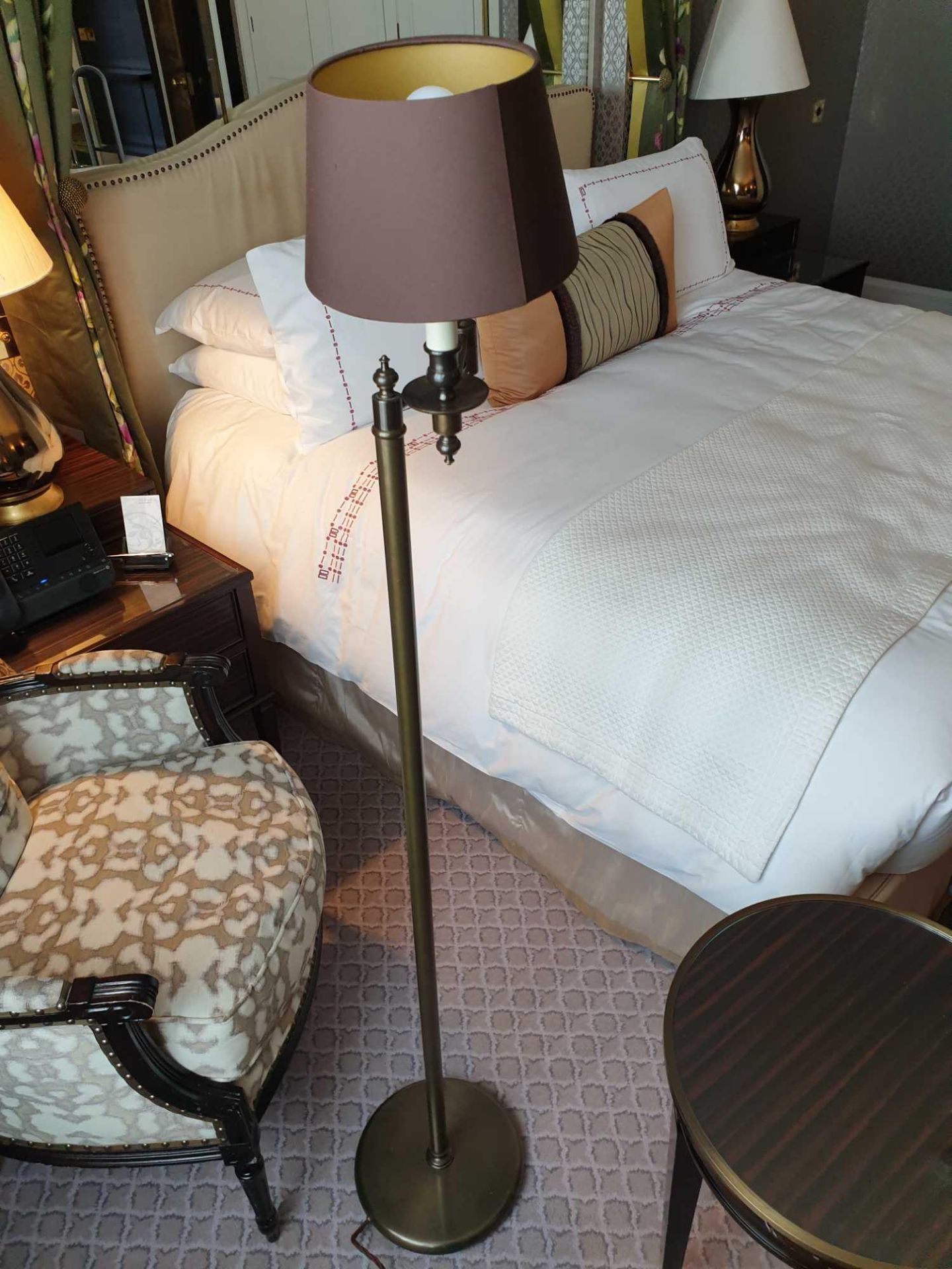 Library Floor Lamp Finished In English Bronze Swing Arm Function With Shade 156cm (Room 714)