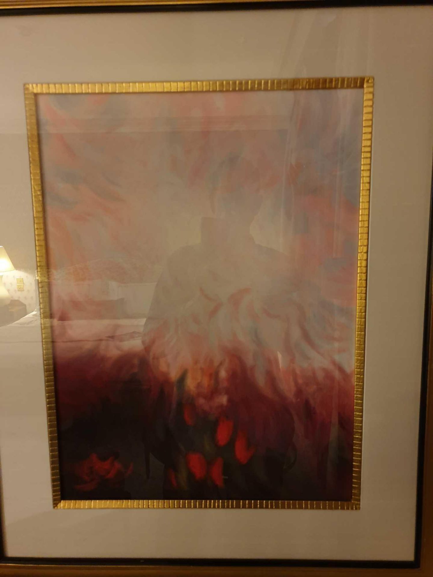 Abstract Lithograph Flame Clouds Framed 71 x 86cm (Room 726) - Image 2 of 2