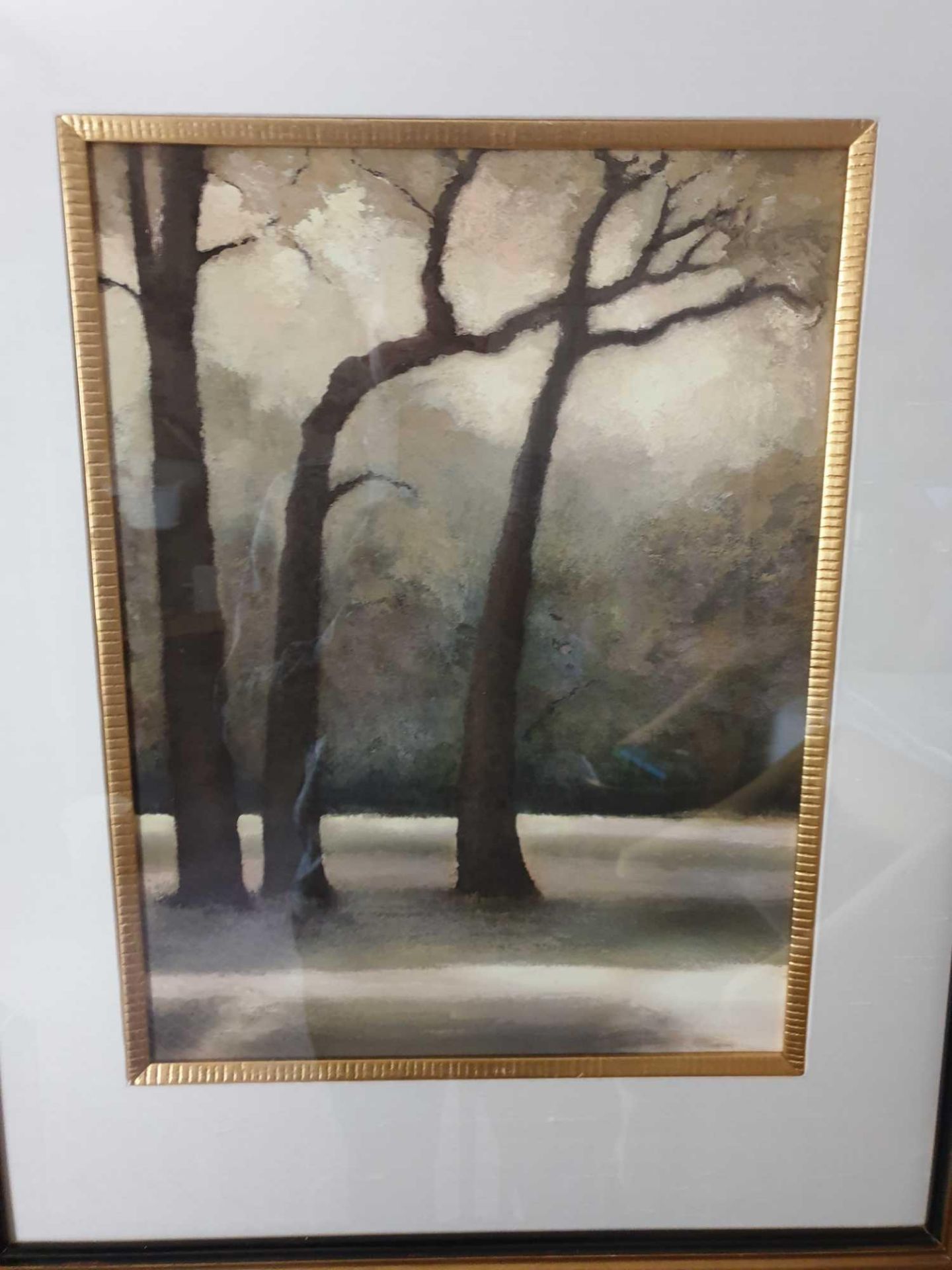 Lithograph Print Stark Winter Trees Framed 62 x 76cm (Room 740) - Image 2 of 2
