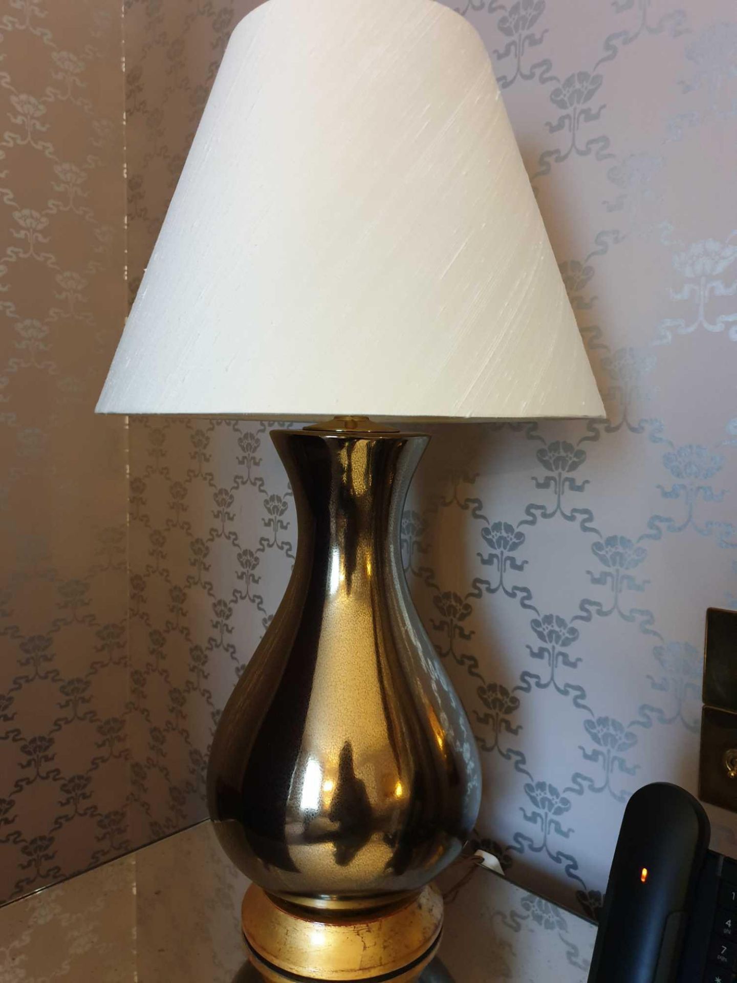 A Pair Of Heathfield And Co Louisa Glazed Ceramic Table Lamp With Textured Shade 77cm (Room 728)